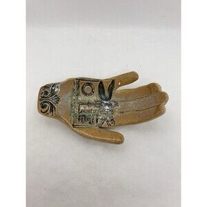 Ceramic Art Pottery Palm Trinket Dish Signed